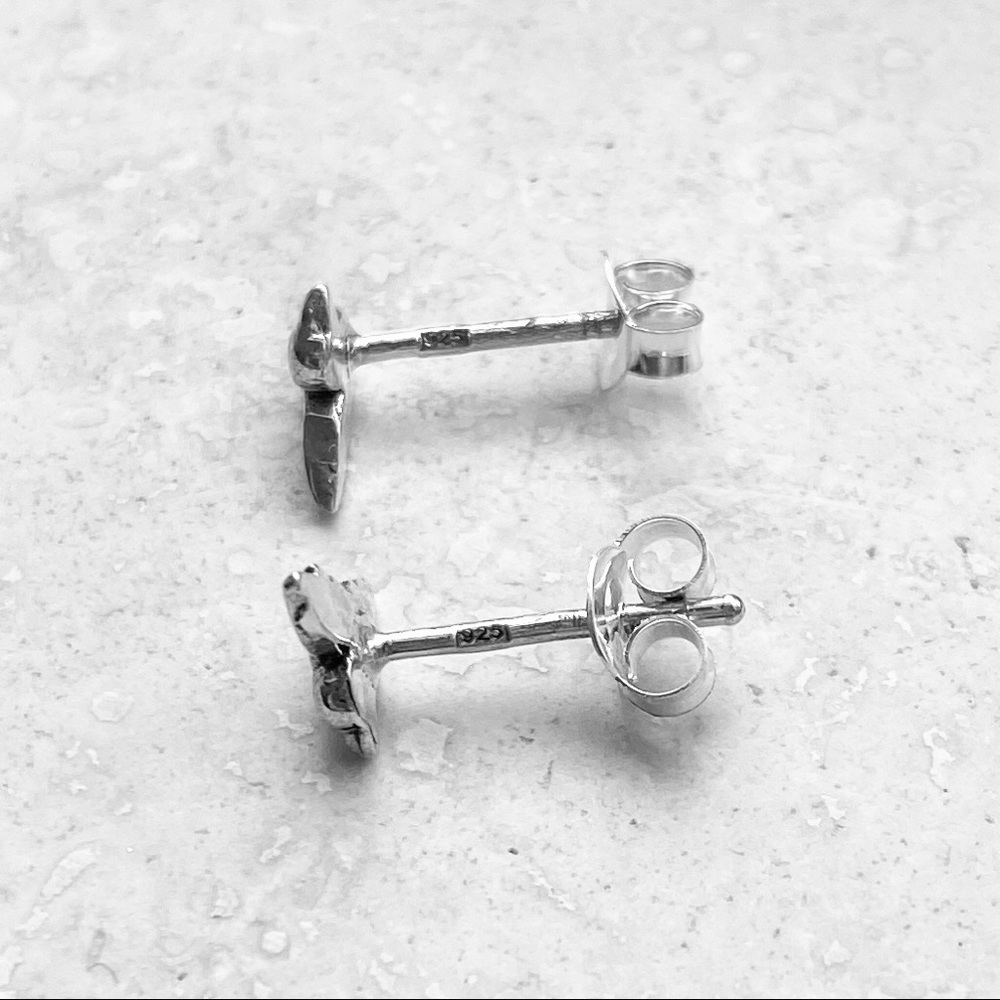 Sterling Silver Tiny Stud Hummingbird Earrings - image 7